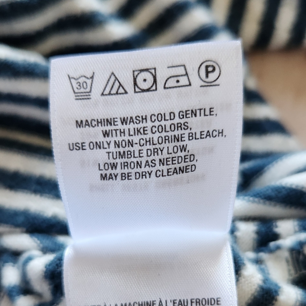 Anthropologie x Akemi + Kin "Sylvie Pointelle Top" Stripe Blue White | Women's M - Picture 11 of 12
